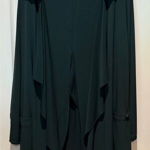 Susan Graver Deep Green Flowy Jacket and Matching Pants